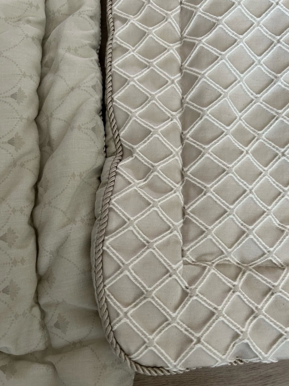 30"x 23.5" Set Of Croscill Pillow Shams Neutral Color With Rope Detail